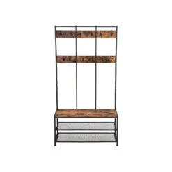 BreeBe Industrial Brown Large Storage Coat Rack -Home Furniture Shop 451f8af0f6eb4ce081acbdc54906c928