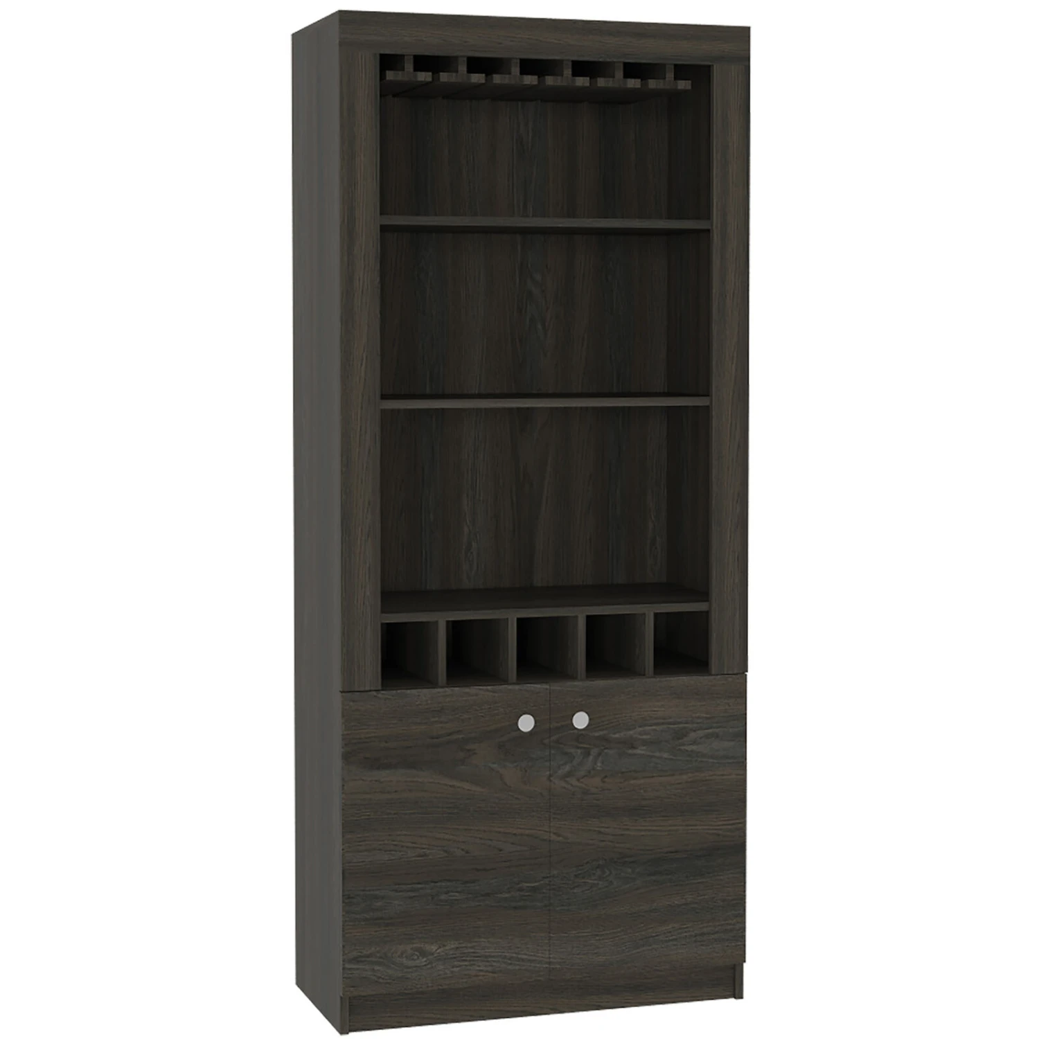 DEPOT E-SHOP Dakota Bar Double Door Cabinet, Five Built-in Wine Rack, Three Shelves, Carbon Espresso 3 DEPOT E-SHOP Dakota Bar Double Door Cabinet, Five Built-in Wine Rack, Three Shelves, Carbon Espresso