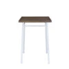 Contemporary Style Square Wood And Metal Bar Table, Brown And Silver-Benzara