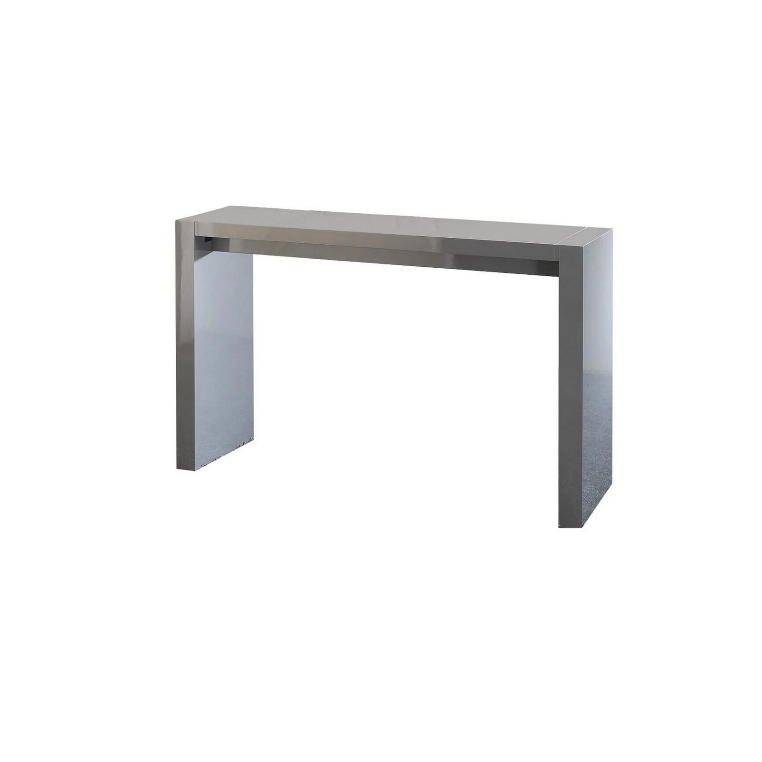Joey 60 Inch Modern Bar Table, Lacquered Gray Finish, Composite Wood Frame-Benzara 3 Joey 60 Inch Modern Bar Table, Lacquered Gray Finish, Composite Wood Frame-Benzara