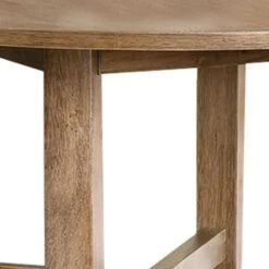 47 Inch Farmhouse Style Round Wooden Dining Table, Rustic Brown-Benzara -Home Furniture Shop 4b86c9c22f704e1aba6386a792b72624