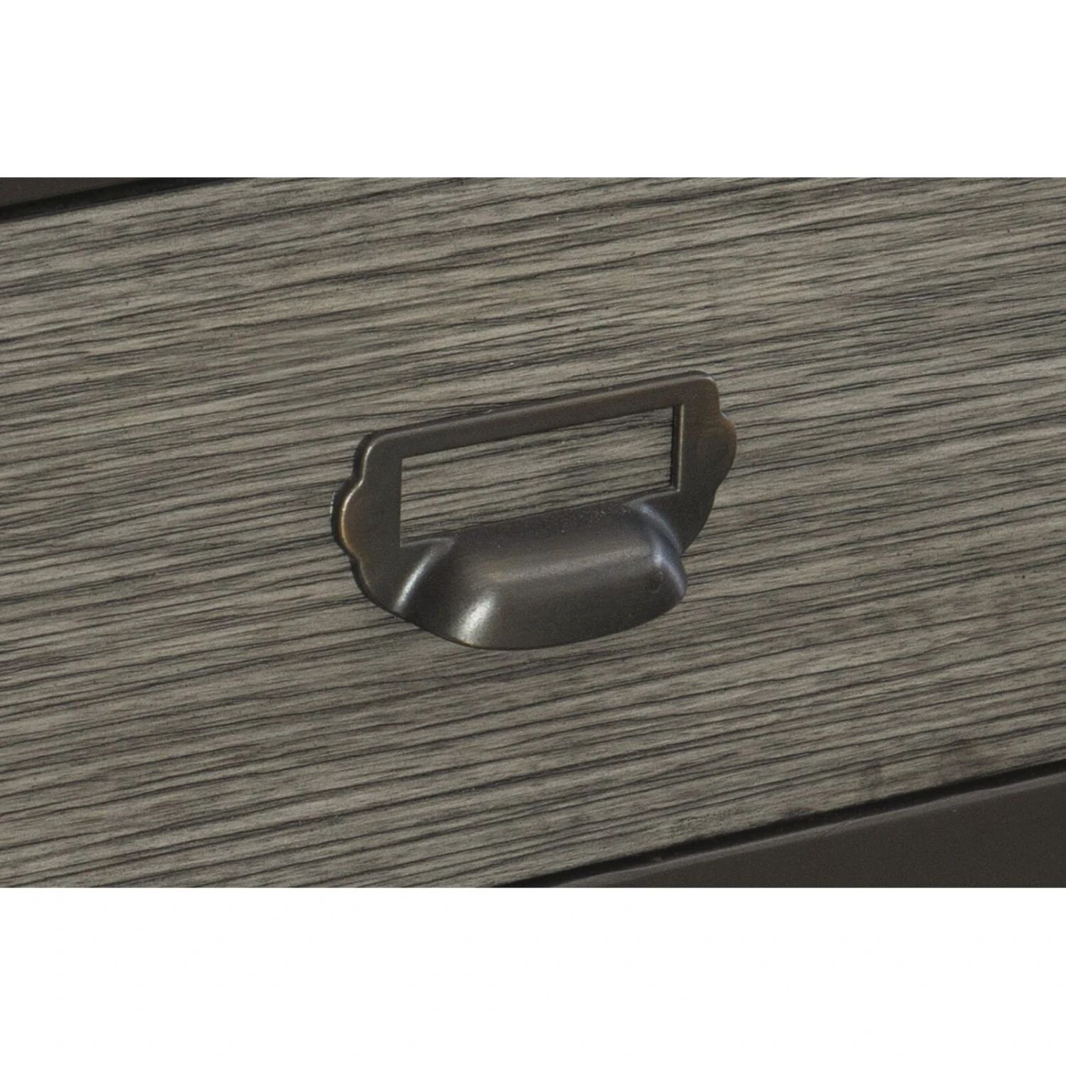 1pc Counter Height Table With Storage Drawers Display Shelves Gray Gunmetal Finish Casual Style Dining Furniture 6 1pc Counter Height Table With Storage Drawers Display Shelves Gray Gunmetal Finish Casual Style Dining Furniture - Image 4