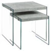 Monarch Specialties I 3231 Nesting Table, Set Of 2, Side, End, Accent, Living Room, Bedroom, Tempered Glass, Laminate, Grey, Clear, Contemporary, Modern -Home Furniture Shop 4cd8d132b38545ad8e579f557d0468a2