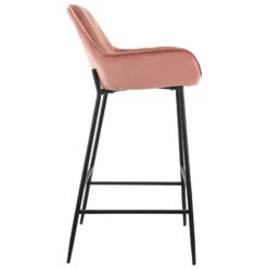 Elama 2 Piece Velvet Bar Stool In Blush Pink With Black Legs 14 Elama 2 Piece Velvet Bar Stool In Blush Pink With Black Legs -Home Furniture Shop 4d20c9edee8b46c09eae809ff896135e
