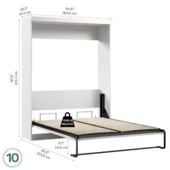 Bestar Pur 65W Queen Murphy Bed In White 11 Bestar Pur 65W Queen Murphy Bed In White -Home Furniture Shop 4e1c6b567a214c0092d9b725d80415fd