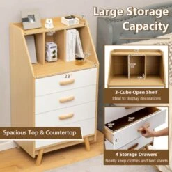 4-Drawer Dresser With 2 Anti-Tipping Kits For Bedroom 9 4-Drawer Dresser With 2 Anti-Tipping Kits For Bedroom -Home Furniture Shop 4ee5b9a23f1b42d09740292f37151736