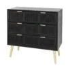 31 Inch Dresser Chest Cabinet, 3 Drawers, Woven Rattan, Modern, Black, Gold-Benzara -Home Furniture Shop 4f228ce9faaa4c66aa7c4b0fde63113b