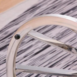 Set Of 1 Round Glass Top Side Table For Living Room- Black Grey Tempered Glass & Silver Stainless Steel Frame -Home Furniture Shop 4f92d53d14d04627a7cc12de3bd9eaa0