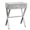 Monarch Specialties I 3264 Accent Table, Side, End, Nightstand, Lamp, Storage Drawer, Living Room, Bedroom, Metal, Laminate, Grey, Chrome, Contemporary, Modern -Home Furniture Shop 4fe1f96635f742c890a406200c05e77e