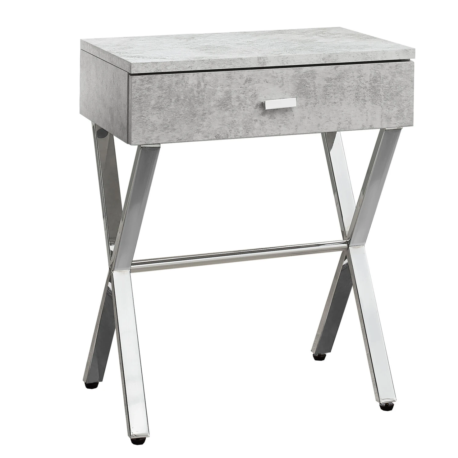 Monarch Specialties I 3264 Accent Table, Side, End, Nightstand, Lamp, Storage Drawer, Living Room, Bedroom, Metal, Laminate, Grey, Chrome, Contemporary, Modern 3 Monarch Specialties I 3264 Accent Table, Side, End, Nightstand, Lamp, Storage Drawer, Living Room, Bedroom, Metal, Laminate, Grey, Chrome, Contemporary, Modern