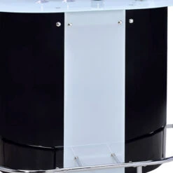 Contemporary Bar Unit With Frosted Glass Top, White And Black - Benzara -Home Furniture Shop 51f737e145a44feab097fa04dfc16c19