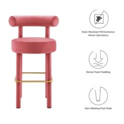 Toulouse Performance Velvet Bar Stool -Home Furniture Shop 52caa674980f4995bf52d471e57ff592