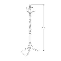 Monarch Specialties I 3057 Coat Rack, Hall Tree, Free Standing, 6 Hooks, Entryway, 72"H, Bedroom, Wood, White, Contemporary, Modern -Home Furniture Shop 52d89b61b5594f12b097e4de08b72640