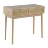 Ela 35 Inch 2 Drawer Wood Console Table, Woven Rattan Panels, Natural Brown-Benzara -Home Furniture Shop 5340ce861b8c44b6a6ab451b8d8a86a2