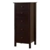 Contemporary Style 5 Drawer Wooden Chest With Straight Legs, Brown-Benzara -Home Furniture Shop 56c24696e13346f4aec6caa484127bcd