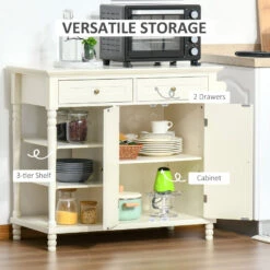 Kitchen Storage Island On Wheels, Rolling Kitchen Island Cart With 3-Tier Shelf, Cabinet With Adjustable Shelving And Towel Rack, White 11 Kitchen Storage Island On Wheels, Rolling Kitchen Island Cart With 3-Tier Shelf, Cabinet With Adjustable Shelving And Towel Rack, White -Home Furniture Shop 57554be6c1084dd6bc2f2d69a55e4be4