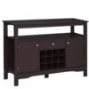 Modern Sideboard Cabinet, Wooden Buffet Cabinet With 5 Legs And 12-Grid Wine Rack For Living Room, Kitchen, Sideboard Buffet, Espresso -Home Furniture Shop 579624b4f29848b694d8e36949d50463