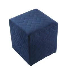 Homezia 17" Navy Velvet Quilted Cube Ottoman 13 Homezia 17" Navy Velvet Quilted Cube Ottoman -Home Furniture Shop 57f24633ee234619b1029a228ea3adcc