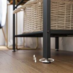 72 Inch Industrial Metal Framed Coat Rack, 9 Hooks, 2 Storage Shelves, Rustic Brown, Black-Benzara 12 72 Inch Industrial Metal Framed Coat Rack, 9 Hooks, 2 Storage Shelves, Rustic Brown, Black-Benzara -Home Furniture Shop 5a869a88e8a54520bc6f25d6fee5a98a