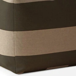 Homezia 17" Green And Beige Striped Pouf Ottoman -Home Furniture Shop 5b4f8f3f6a654d2899ff5c6b948ce7d1