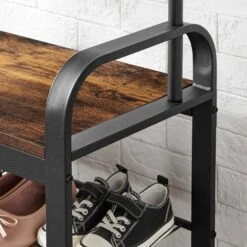 BreeBe Rustic Brown Hall Tree With Shoe Bench 12 BreeBe Rustic Brown Hall Tree With Shoe Bench -Home Furniture Shop 5c6529243bb74223890b3a9be5a1da95