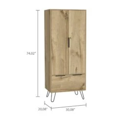 DEPOT E-SHOP Begonia Closet, One Drawer, Double Door Cabinet , Hairpin Legs, Light Oak -Home Furniture Shop 5de70a8e2ecb480f980fc069987c5904