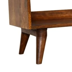 Nordic Chestnut Finish Storage Bench With Seat Pad -Home Furniture Shop 5dfc9e8ebf9145488f5a377f314a4260