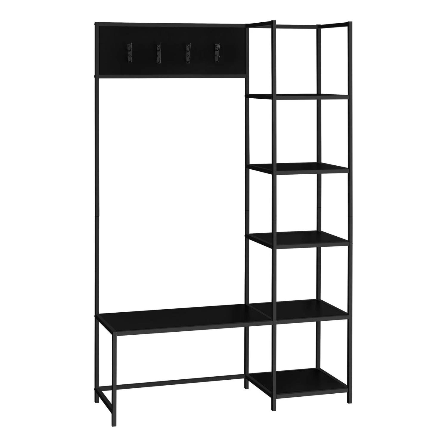 Monarch Specialties I 4510 Bench, Entryway, Hallway, Storage, Organizer, Coat Rack, Hall Tree, Metal, Laminate, Black, Contemporary, Modern 3 Monarch Specialties I 4510 Bench, Entryway, Hallway, Storage, Organizer, Coat Rack, Hall Tree, Metal, Laminate, Black, Contemporary, Modern