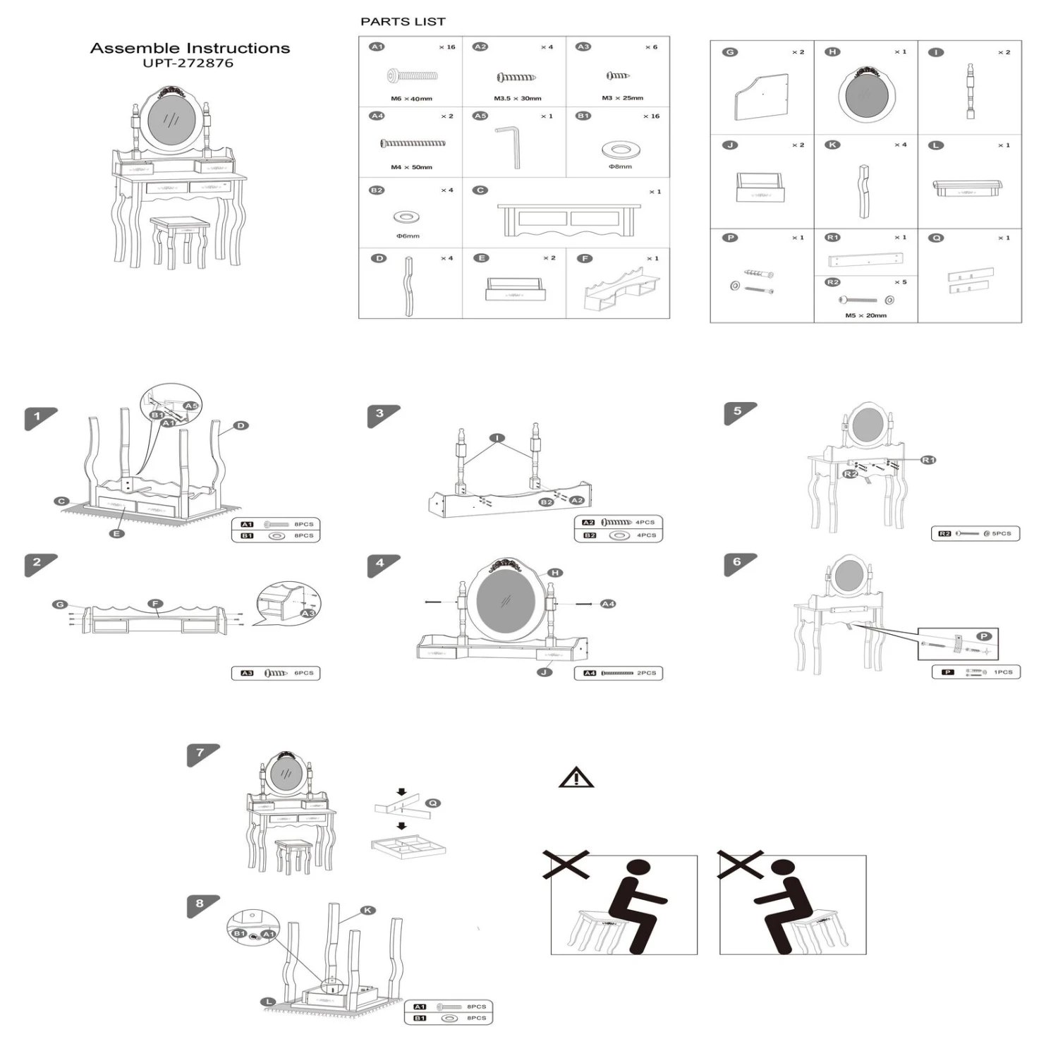 Ren 30 Inch 3 Piece Vanity Desk Set With Rotating Mirror And Matching Stool, 4 Drawers, Pure White Solid Wood-Benzara 12 Ren 30 Inch 3 Piece Vanity Desk Set With Rotating Mirror And Matching Stool, 4 Drawers, Pure White Solid Wood-Benzara - Image 10