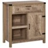 Storage Sideboard Rustic Barn Door Storage Cabinet Modern Farmhouse Buffet Sideboard For Kitchen & Dining Room, Light Oak -Home Furniture Shop 612f7bbad89e4d4bb8a6e6cbf650b7c8