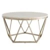 Homezia 33" Champagne Solid Manufactured Wood And Metal Round Coffee Table -Home Furniture Shop 614568ad6ded4e2daf115f32747c8c17