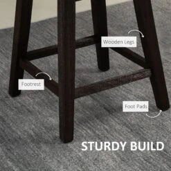 Stools Set, Bar Stools With Backs, Rubber Wood Legs, Button Tufted Design, Linen-Feel Fabric For Kitchen, Bar, Counter Height Stools, Dark Grey -Home Furniture Shop 617f7c3d4dfd4c16a043291632c71546