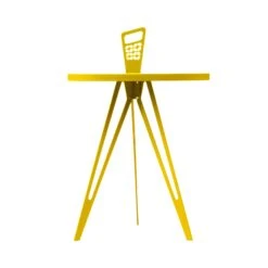 Genie Mod Shaped Metal Side Table (taller Kidney)-lemon -Home Furniture Shop 63f155018f4d47daabc847174c6c4e46