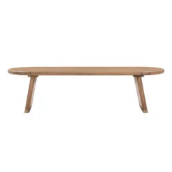 Samantha Cognac Acacia Bench With Boucle Seat -Home Furniture Shop 64543b225a6643c4a39a5bae3db25d0e