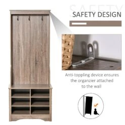 Coat Rack Wooden Hall Tree Storage Organizer Shoe Bench With Shoe Rack 3 Hooks For Hallway Or Living Room, Brown 12 Coat Rack Wooden Hall Tree Storage Organizer Shoe Bench With Shoe Rack 3 Hooks For Hallway Or Living Room, Brown -Home Furniture Shop 6480f83ffe0c4c8d96b772f173f6dd03