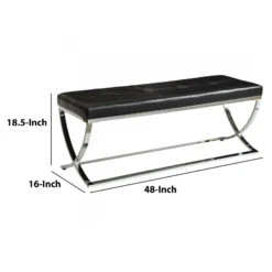 Stylishly Compelling Bench, Black - Benzara 12 Stylishly Compelling Bench, Black - Benzara -Home Furniture Shop 6491e8a39a8f4d2abaf5031321e89b26