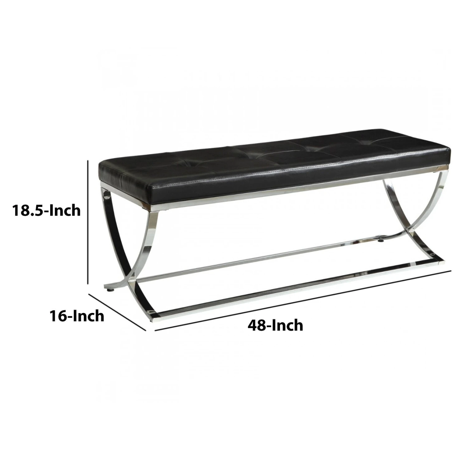 Stylishly Compelling Bench, Black - Benzara 7 Stylishly Compelling Bench, Black - Benzara - Image 5