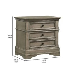 Ala 26 Inch 3 Drawer Nightstand, Felt Lined, Crown Molded, Wheat Brown Wood-Benzara 11 Ala 26 Inch 3 Drawer Nightstand, Felt Lined, Crown Molded, Wheat Brown Wood-Benzara -Home Furniture Shop 66dc835beb164975bd8378a0d14eda55