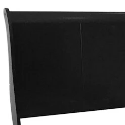 Paneled Eastern King Bed With Sleigh Headboard And Footboard, Black-Benzara 9 Paneled Eastern King Bed With Sleigh Headboard And Footboard, Black-Benzara -Home Furniture Shop 681fbdc9a139443ea869c24522364c97