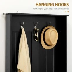 Classic Hall Tree, Accent Coat Tree With Shoe Storage Bench, Adjustable Shelves, 31.5" X 15.5" X 67.5", Black 12 Classic Hall Tree, Accent Coat Tree With Shoe Storage Bench, Adjustable Shelves, 31.5" X 15.5" X 67.5", Black -Home Furniture Shop 691ac17d8fba47d98e60b5524731d8c4