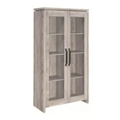 Spacious Wooden Curio Cabinet With Two Glass Doors, Gray - Benzara 10 Spacious Wooden Curio Cabinet With Two Glass Doors, Gray - Benzara -Home Furniture Shop 6cf8557556a94684abeeeded4bcbdfd1