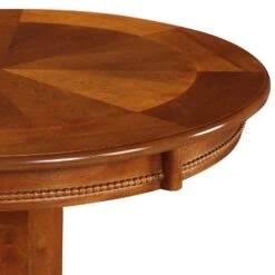 Ava 42 Inch Wood Pub Bar Table, Sunburst Design, Carved Pedestal, Walnut- Benzara -Home Furniture Shop 6e74e40ec29e406d8cb9e844ff996c56