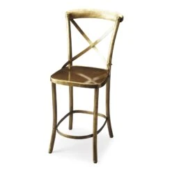 Industrial Chic Antique Gold Bar Stool, Belen Kox