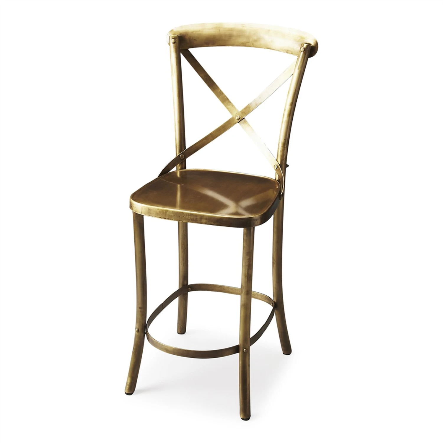 Industrial Chic Antique Gold Bar Stool, Belen Kox 3 Industrial Chic Antique Gold Bar Stool, Belen Kox