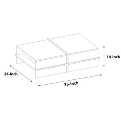 Belle 35 Inch Modern Wood Rectangular Coffee Table With Side Shelf, White And Brown-Benzara 18 Belle 35 Inch Modern Wood Rectangular Coffee Table With Side Shelf, White And Brown-Benzara -Home Furniture Shop 7100498747634b03841cfa480de05ded