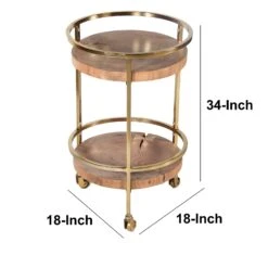 34 Inch 2 Tier Industrial Style Tea And Bar Cart, Live Edge Mango Wood Shelves, Metal Frame, Brown, Brass-Benzara 19 34 Inch 2 Tier Industrial Style Tea And Bar Cart, Live Edge Mango Wood Shelves, Metal Frame, Brown, Brass-Benzara -Home Furniture Shop 713f76c975ce47e5b9a81099397403d3