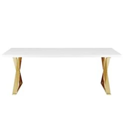 Modway - Sector Dining Table White Gold -Home Furniture Shop 717309e019e649499e9e8f5604e5ef56