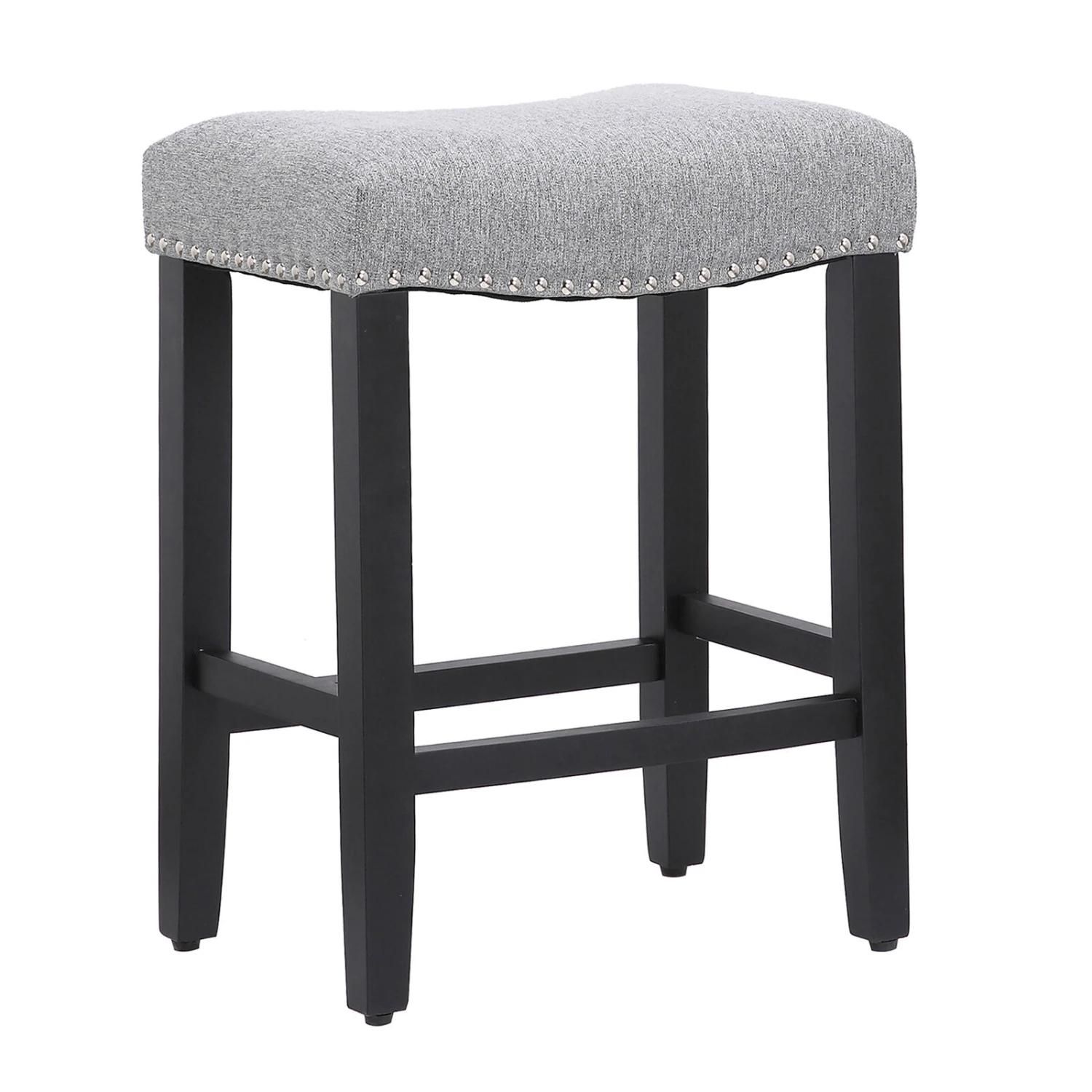 WestinTrends 24" Upholstered Saddle Seat Counter Stool (Set Of 2) 4 WestinTrends 24" Upholstered Saddle Seat Counter Stool (Set Of 2) - Image 3
