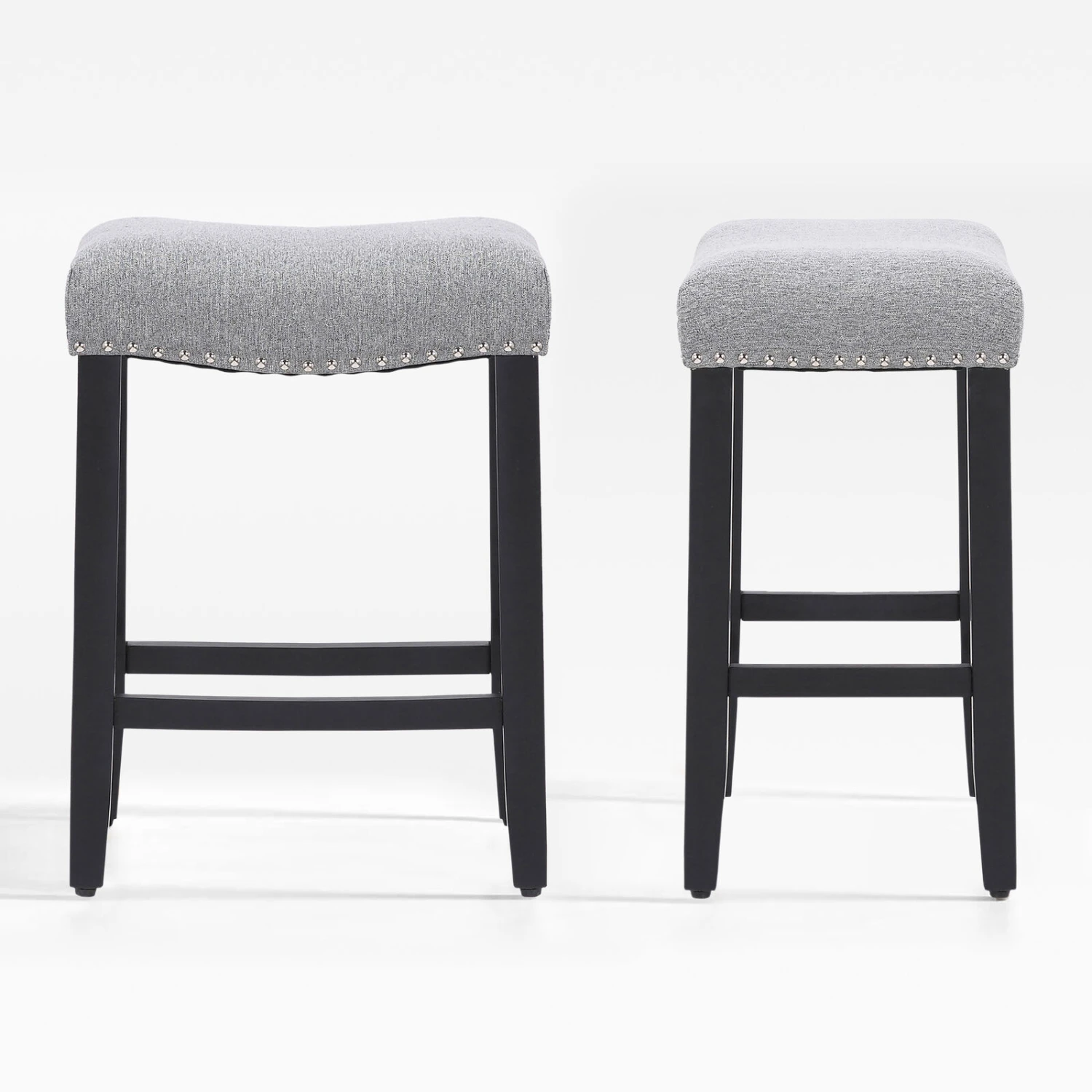 WestinTrends 24" Upholstered Saddle Seat Counter Stool (Set Of 2) 3 WestinTrends 24" Upholstered Saddle Seat Counter Stool (Set Of 2) - Image 2