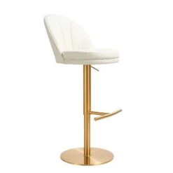 Venus Cream And Gold Adjustable Swivel Stool -Home Furniture Shop 7330d532f6074aa8932bf0d3114a7330